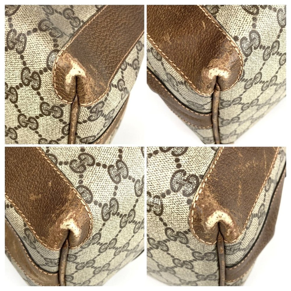 569120F V Gucci Boston Bag Mini Brown PVC - Picture 8 of 12